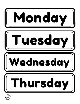 FREE Days of the Week Printable by The Teaching Playground | TPT