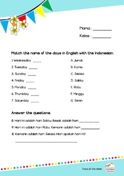 Preview of FREE! Days of the Week Worksheet