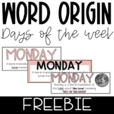 FREE Days of the week posters with word origins