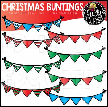 ~FREE~ December Buntings Clip Art Bundle {Educlips Clipart} by Educlips