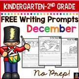FREE December Writing Prompts for Kindergarten to Second Grade
