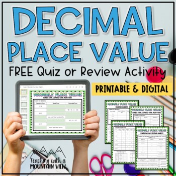 FREE Decimals Place Value Quiz or Review