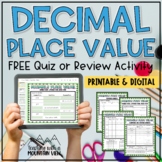 Decimal Place Value Review Activity
