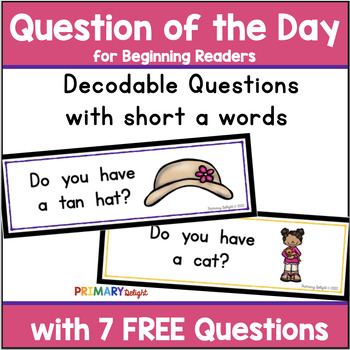 Preview of FREE Decodable short a Words | Decodable Questions of the Day