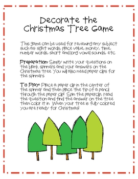 FREE-Decorate the Christmas Tree Game by Christie Lamb | TpT