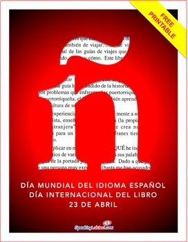 Preview of FREE Dia Mundial del Idioma Español & Dia Internacional de Libro Printables