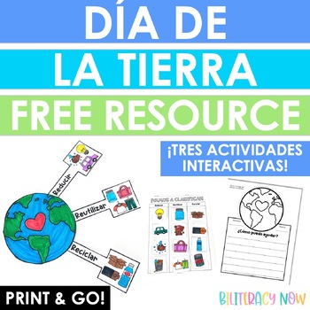 Preview of FREE Día de la Tierra | Earth Day Sorting and Interactive Activities