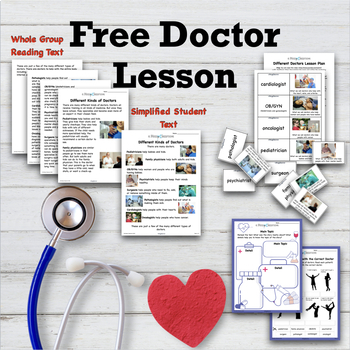 Preview of FREE Different Doctors and Physicians Lesson for Thematic Unit