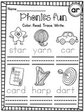 FREE Differentiated Color, Trace, Write Worksheets {ar sound}