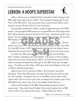 FREE Differentiated Paired Texts: LeBron James and Steph Curry (Grades 1-6)