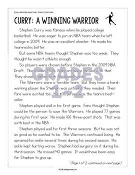 FREE Differentiated Paired Texts: LeBron James and Steph Curry (Grades 1-6)