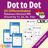 FREE Differentiated Pokemon Dot to Dot WS Skip Counting by