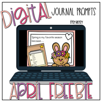 Preview of FREE Digital April Journal Prompt SAMPLE - Writing - Journal Prompts