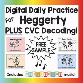 Preview of FREE Digital Daily Practice SAMPLE for Heggerty Phonemic Awareness & Decoding
