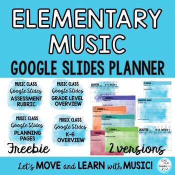 Preview of FREE Elementary Music Teacher Lesson Planner : EDITABLE Google Slides