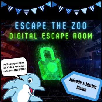 Preview of FREE! Digital Escape Room: Marine Biome Edition (Escape the Zoo Ep.1)