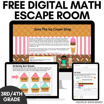 Preview of FREE Digital Escape Room Math Review