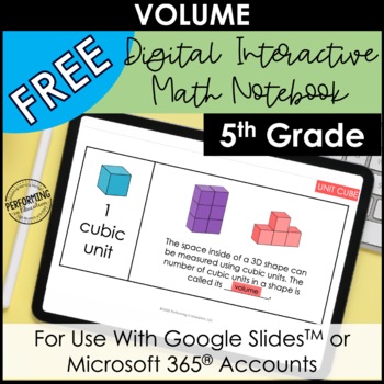 Preview of FREE Digital Interactive Math Notebook for Volume | Digital 5th Grade Math