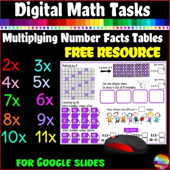 Preview of FREE Digital Multiplication Fact Activities Google Slides