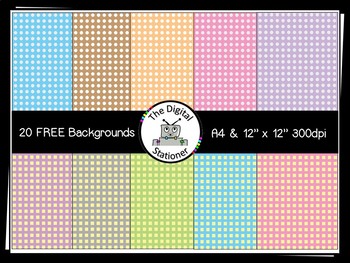 Preview of FREE Digital Paper [Backgrounds] DOTS & SQUARES - A4 and 12" x 12"
