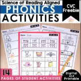 FREE Phonics Activities CVC - Printable & Digital - Scienc