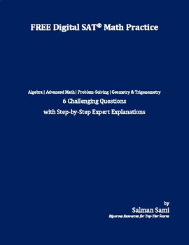 Preview of FREE Digital SAT Math Practice Test Sample-6 Questions with Explanations