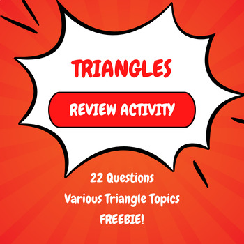 Preview of Triangles Review Activity - Similar Triangles, Special Right Triangles, and More