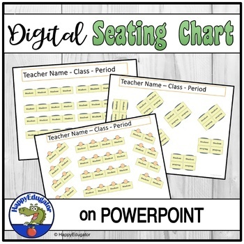 Preview of Digital Seating Chart Templates with 7 Classroom Desk Arrangements EDITABLE