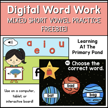 Preview of FREE Digital Short Vowel Word Work Activities | Boom Learning Cards