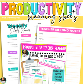 Preview of Productivity Planner Sheets for Teachers