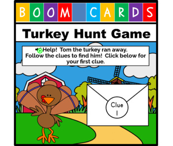 Preview of FREE Digital Turkey Hunt Game - Boom Cards - With Audio