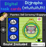 FREE Digraph Digital Task Cards (wh, ch, sh, & th) Boom Cards