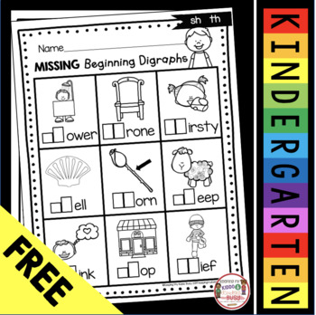 Preview of FREE Digraph Worksheet - Printable to support Digraphs and Phonics FREEBIE
