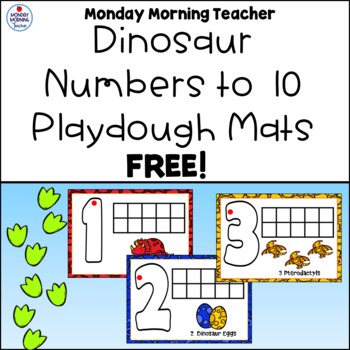 free dinosaur playdough mats numbers 1 10 with number formation cues