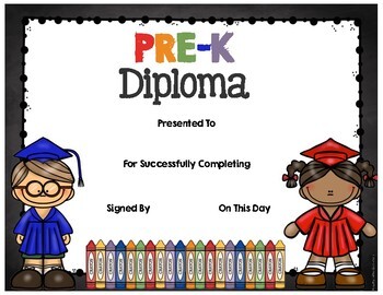 free diplomas preschool pre k kindergarten end of the year graduation