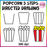 FREE Directed Drawings Popcorn Clip Art | 5 Steps Directed