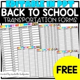 FREE Dismissal Transportation Classroom Forms Back to Scho