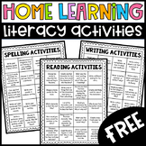 FREE Distance Learning Home Activities for Literacy