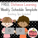FREE Distance Learning Schedule Template