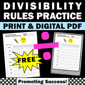 free divisibility rules worksheets division strategies 4th 5th grade math