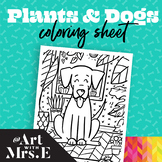 FREE || Dogs + Plants Coloring Sheet