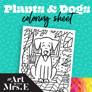 Preview of FREE || Dogs + Plants Coloring Sheet