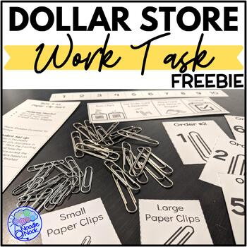 Preview of FREE Dollar Store Vocational Work Task Boxes with Visuals for Special Ed