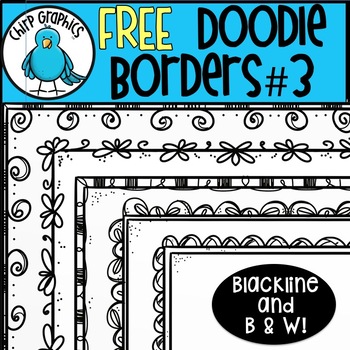 Preview of FREE Doodle Borders, Set 3 - Chirp Graphics