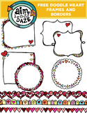FREE-Doodle Heart Frames and Borders