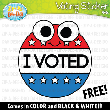 Preview of FREE Doodle "I VOTED" Voting Sticker Clipart Set {Zip-A-Dee-Doo-Dah Designs}