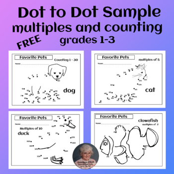 Preview of FREE Dot to Dot Counting 1-30 and Skip Counting by 2's, 5's, 10's Printable