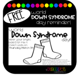 FREE Down Syndrome Day Sock Reminder