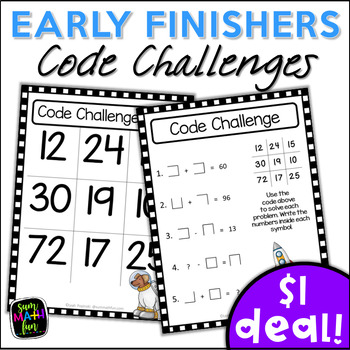 Preview of Early Finishers Code Problems Brain Teasers Math Activities for Fast Finishers