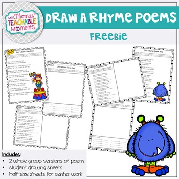 Preview of FREE Draw a Rhyme Activity